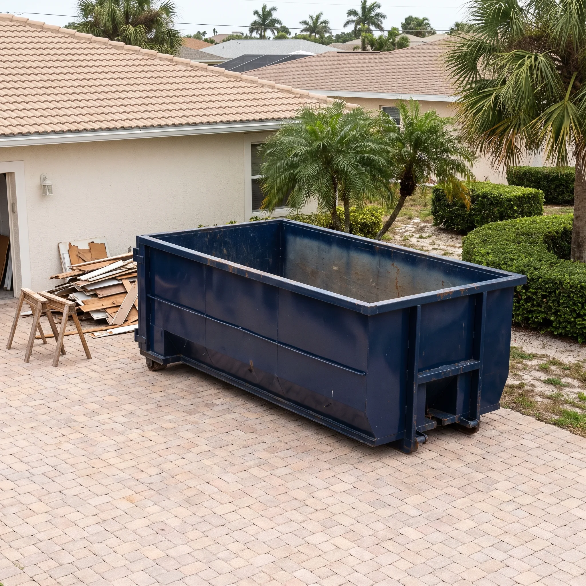 Dumpster on a Lee County, FL job site